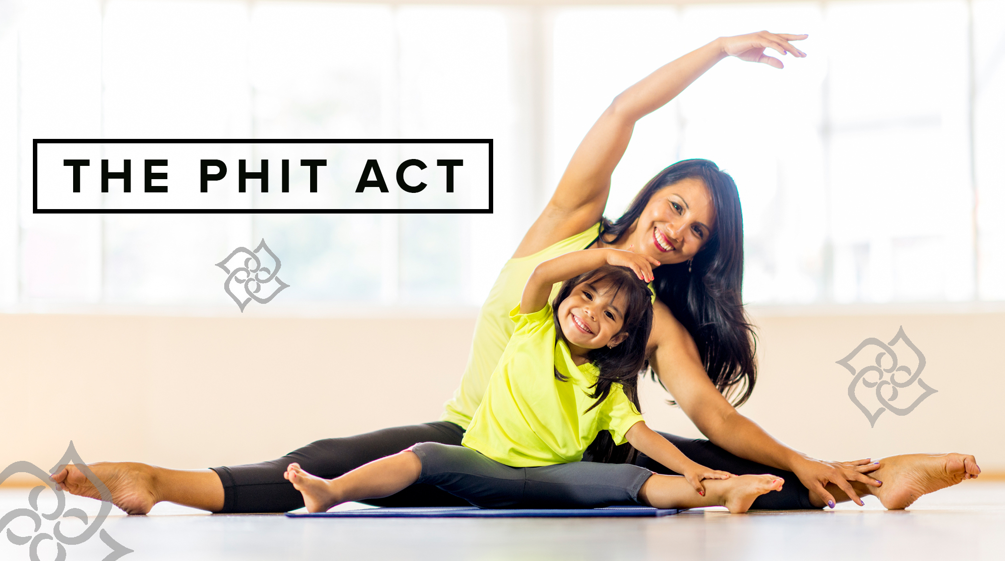 Mother and daughter doing yoga